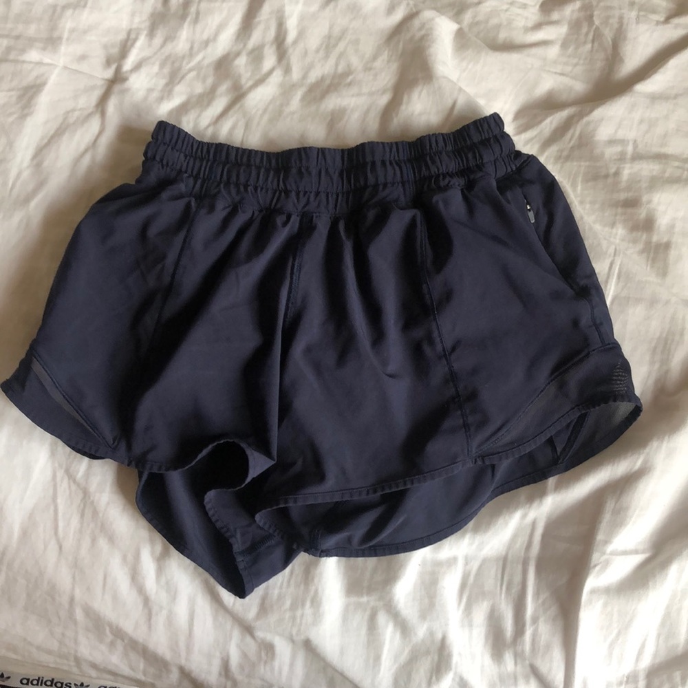 Navy lululemon running shorts